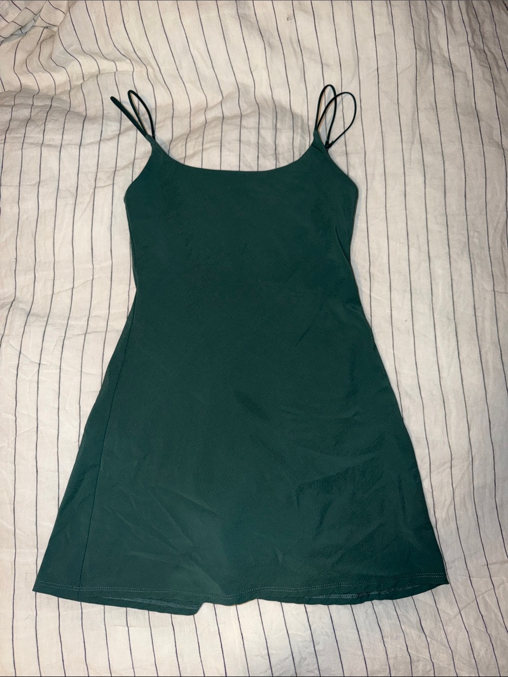 Abercrombie & Fitch Deep Teal Spaghetti-Strap Mini Dress